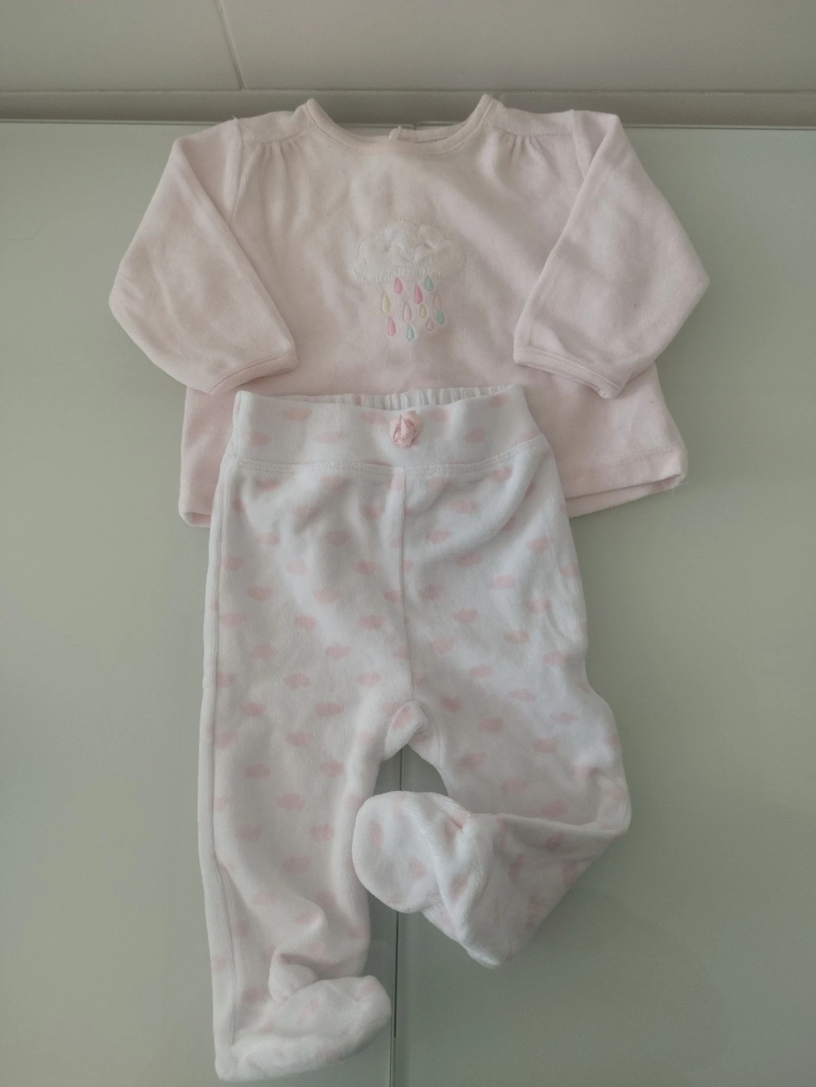 Pijama de dos piezas calentito para el invierno bebe 3-6 meses